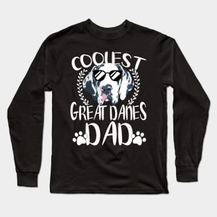 Glasses Coolest Great Danes Dog Dad Long Sleeve T-Shirt